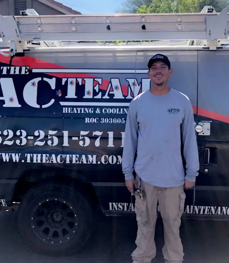 The AC Team technician at work in the Phoenix Valley